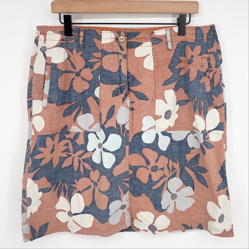 Aventura Organic Cotton Tropical Floral Skirt Size 14